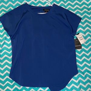 Trouvé Blue Blouse with Subtle Split Back